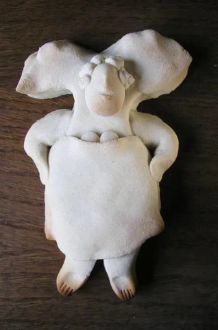 Mould of dough angel, now hardened from the oven